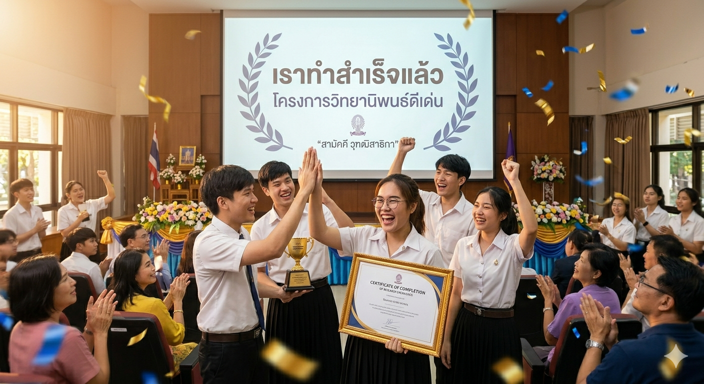 นักศึกษาได้รับรางวัลความสำเร็จจากโครงการวิทยานิพนธ์